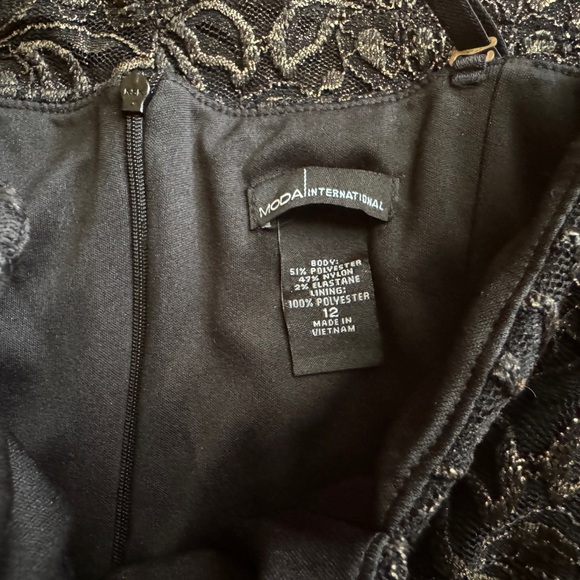 Victoria’s Secret Moda International Black and Gold Brocade Dress. SZ 12 - Picture 5 of 5